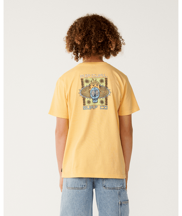 RIP CURL - NEW COSMIC SKULL TEE ORANGE