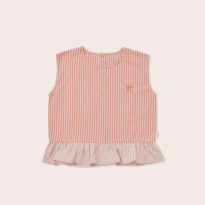 OLIVE AND THE CAPTAIN - HOYA STRIPE BOXY FRILL SINGLET