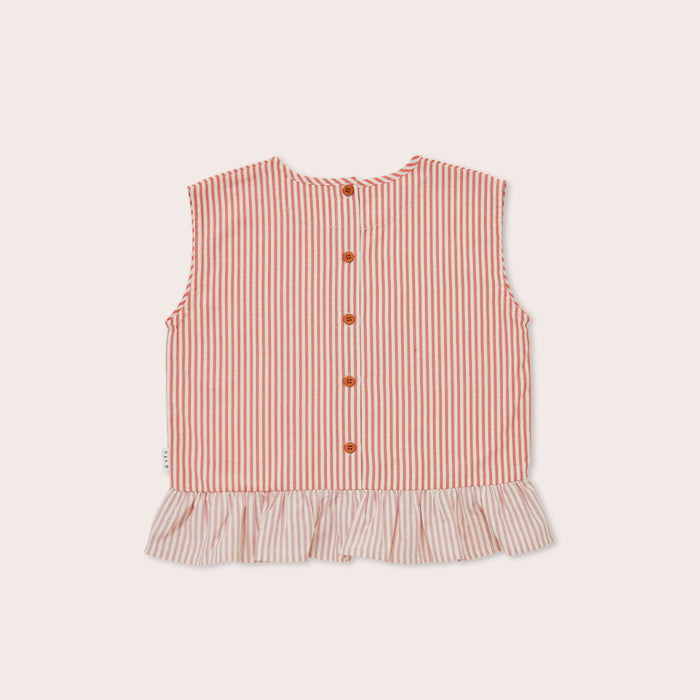 OLIVE AND THE CAPTAIN - HOYA STRIPE BOXY FRILL SINGLET