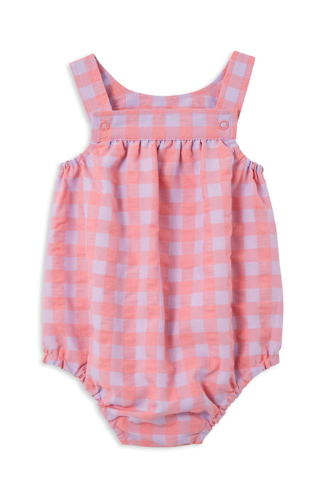 MILKY - CHECK PLAYSUIT PINK PURPLE