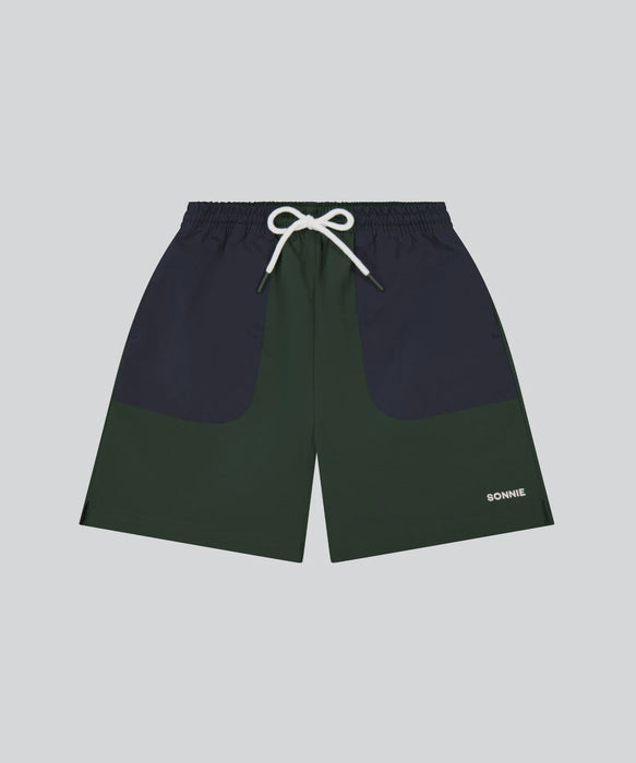 SONNIE - NYLON SPORTS SHORTS FOREST/INK
