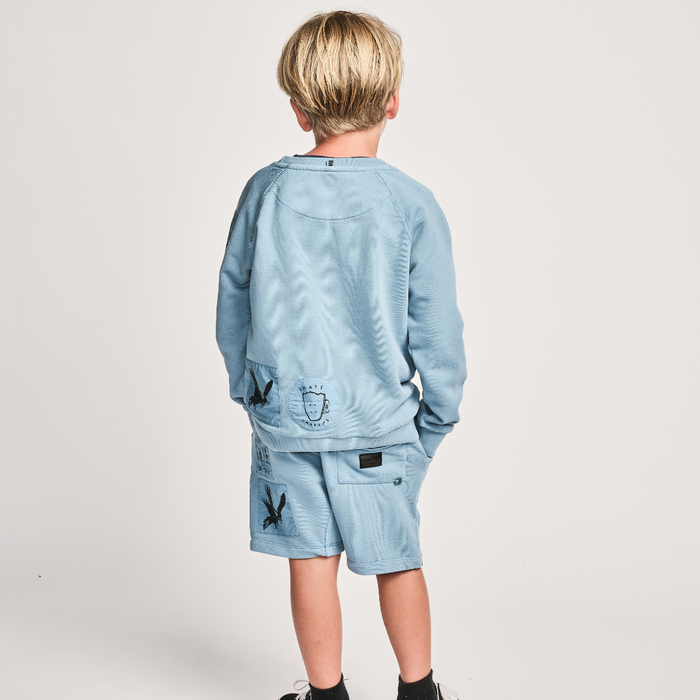 MUNSTER - PATCHED UP SHORT WASHED BLUE