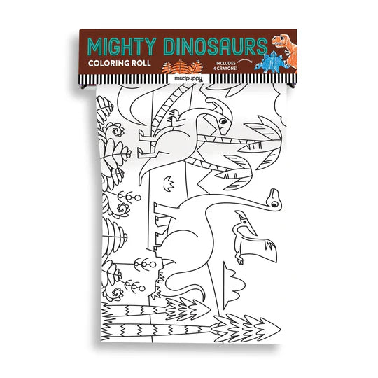 MIGHTY DINOSAURS MINI COLOURING ROLL