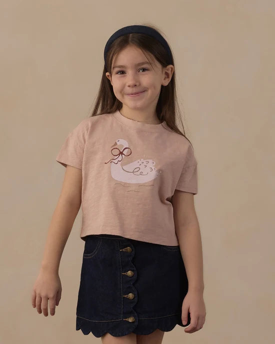RYLEE + CRU - BOXY TEE SWAN BLUSH