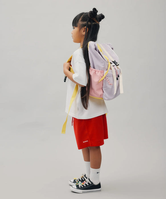 SONNIE - COLOUR BLOCK SCHOOL BAG PINK/PURPLE