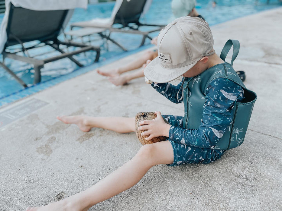 CURRENT TYED - FLOAT VEST GREEN PALMS