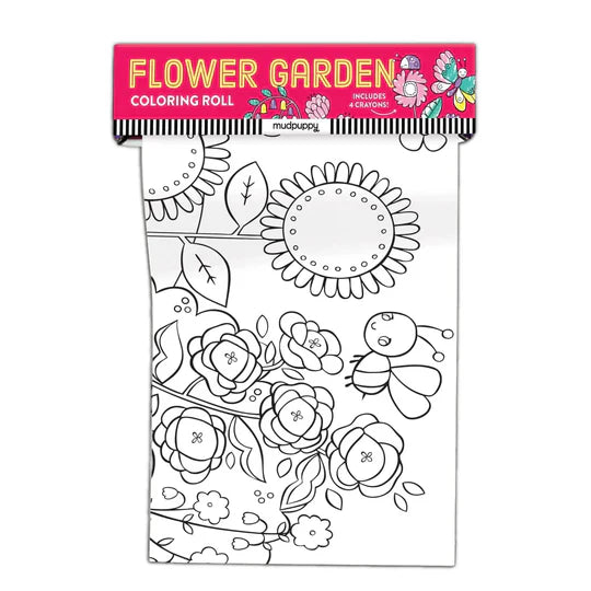 FLOWER GARDEN MINI COLOURING ROLL