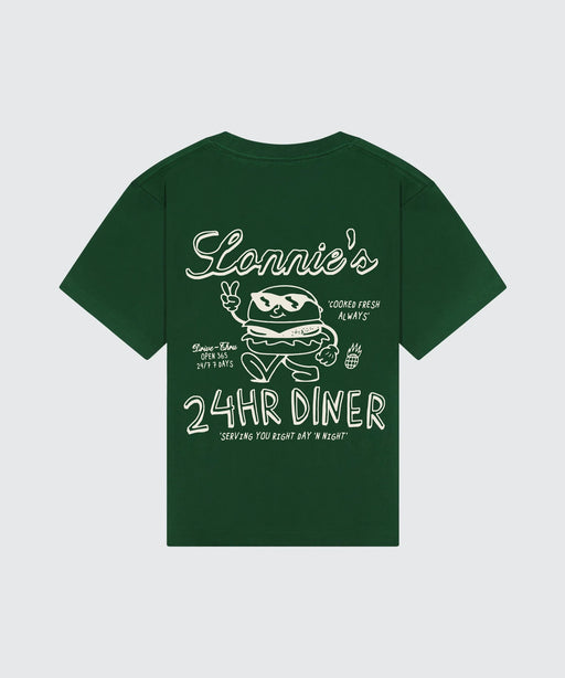 SONNIE - DINER TEE FOREST GREEN