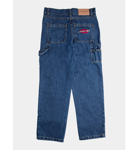 SANTA CRUZ - OVAL STRIP CARPENTER JEAN WASHED INDIGO