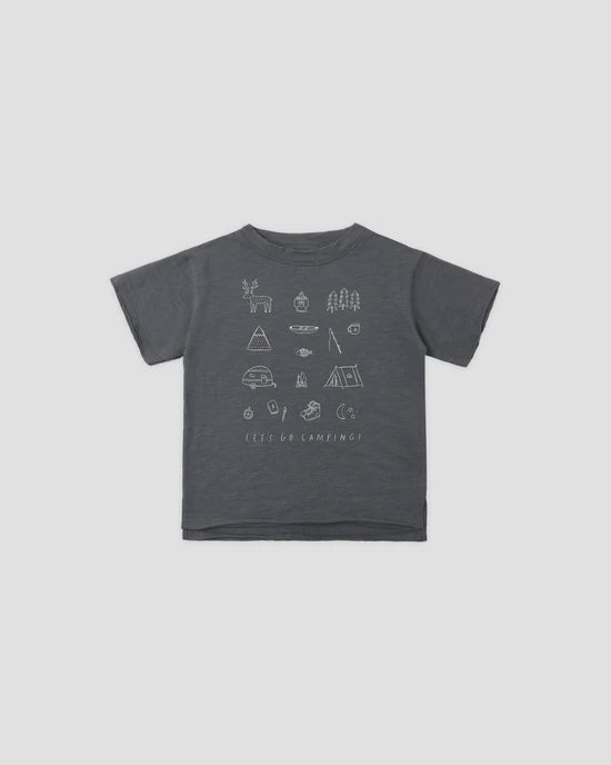 RYLEE + CRU - RAW EDGE TEE LET'S GO CAMPING MIDNIGHT