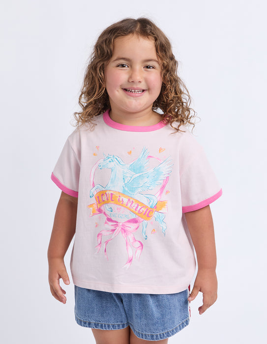 EVE GIRL - PEGASUS RINGER TEE PINK