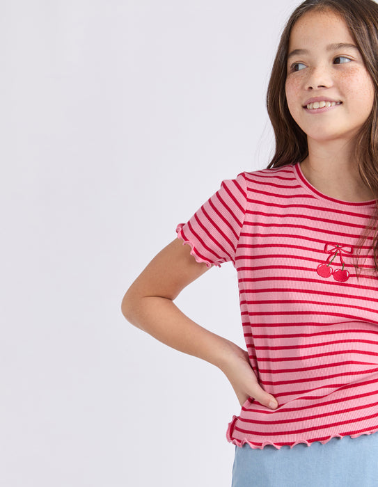 EVE GIRL - BETTY RIB TEE PINK