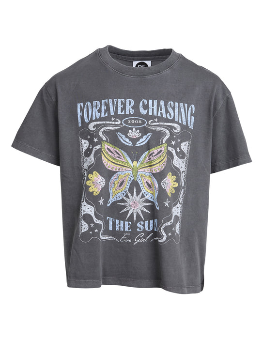 EVE GIRL - CHASING THE SUN TEE CHARCOAL
