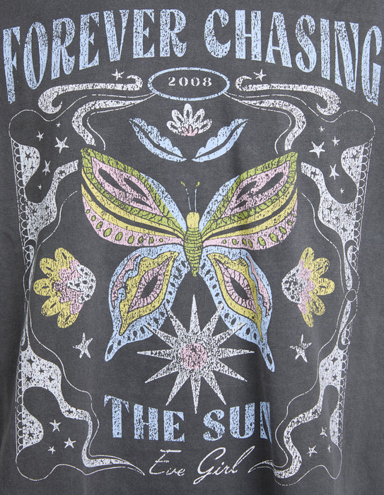 EVE GIRL - CHASING THE SUN TEE CHARCOAL