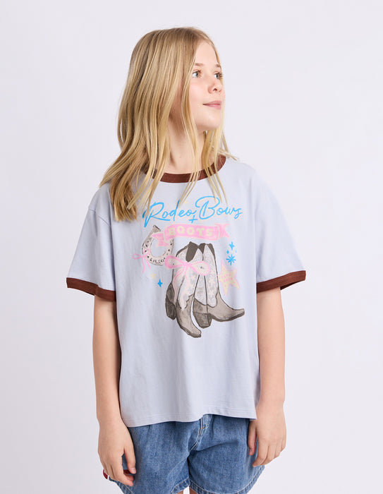 EVE GIRL - BOOTS RINGER TEE LIGHT BLUE