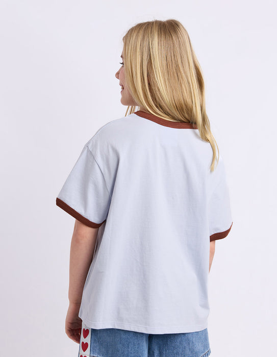 EVE GIRL - BOOTS RINGER TEE LIGHT BLUE