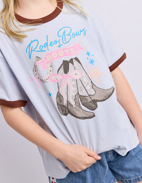 EVE GIRL - BOOTS RINGER TEE LIGHT BLUE