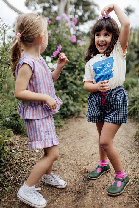 OLIVE AND THE CAPTAIN - BLUE BOWS CARLA FRILL SHORTS