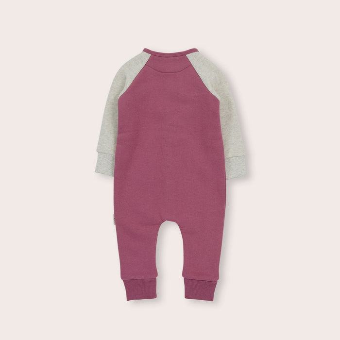 OLIVE AND THE CAPTAIN - MAUVE COSY BLOCK ROMPER