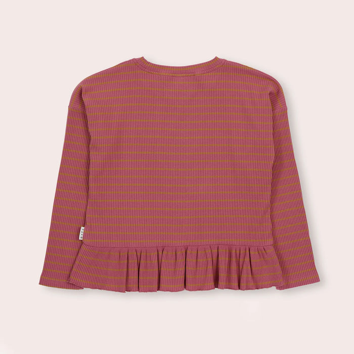 OLIVE AND THE CAPTAIN - ROSE STRIPE BOXY LS TEE