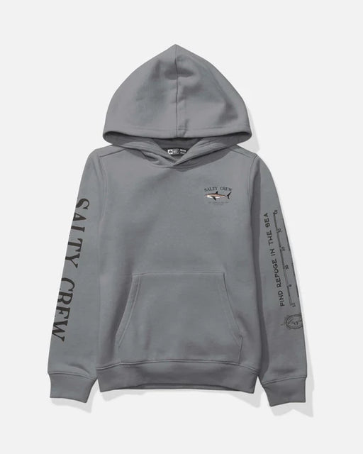 SALTY CREW - BRUCE BOYS HOOD FLEECE SHARK GREY