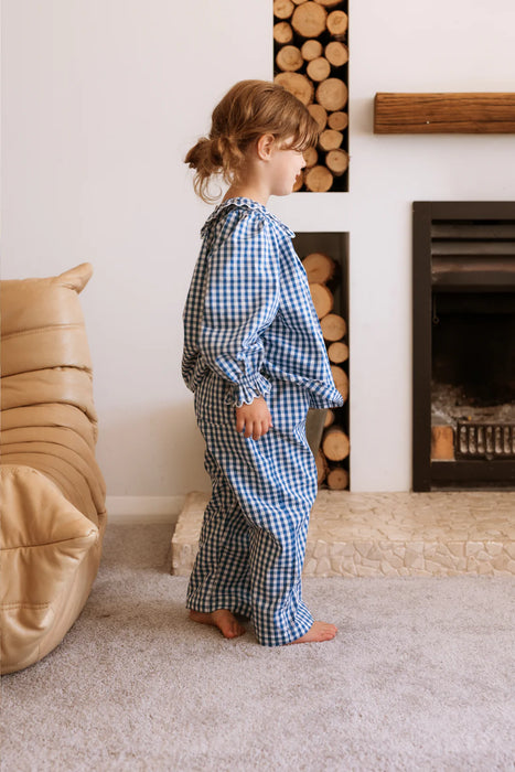 ELMA - MARIGOLD BLOUSE CORNFLOWER GINGHAM