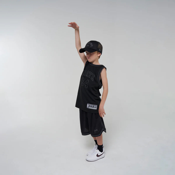 CRATE - KIDS 84 TEAM SINGLET - BLACK