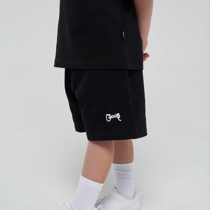 CRATE - KIDS BASIC SCRIPT SWEAT SHORTS - BLACK