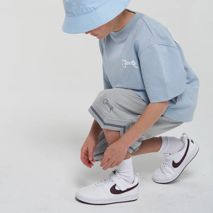 CRATE - KIDS SCRIPTED BOX FIT TEE - LIGHT BLUE