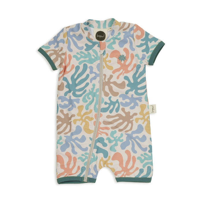 KAPOW - CORAL SHORT SLEEVE SWIMSUIT