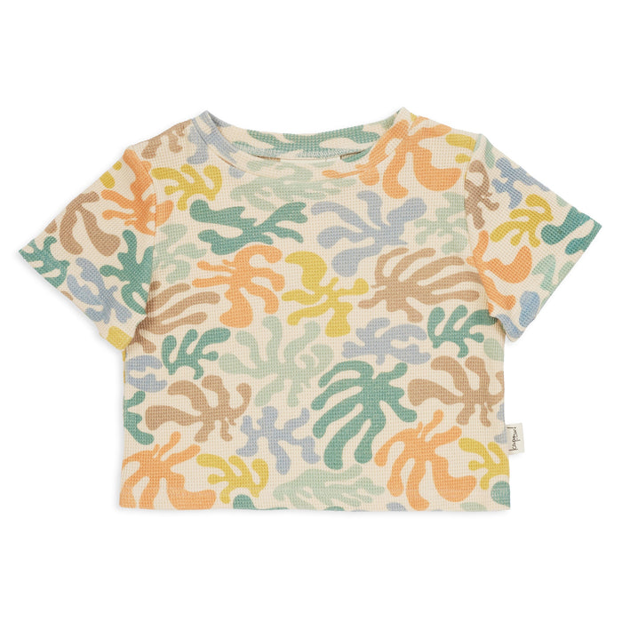 KAPOW - CORAL WAFFLE BOXY TEE