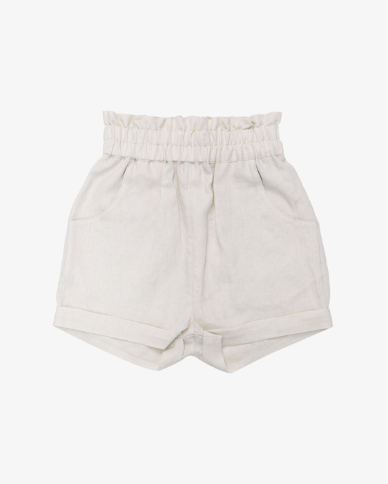 THE GIRL CLUB - CREAM LINEN SHORTS