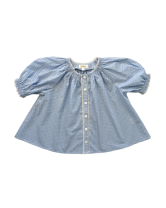 Coming Soon - ELMA - DELPHI BLOUSE COTTAGE BLUE GINGHAM