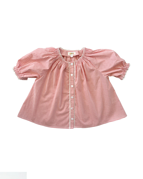 Coming Soon - ELMA - DELPHI BLOUSE SWEET PEA GINGHAM
