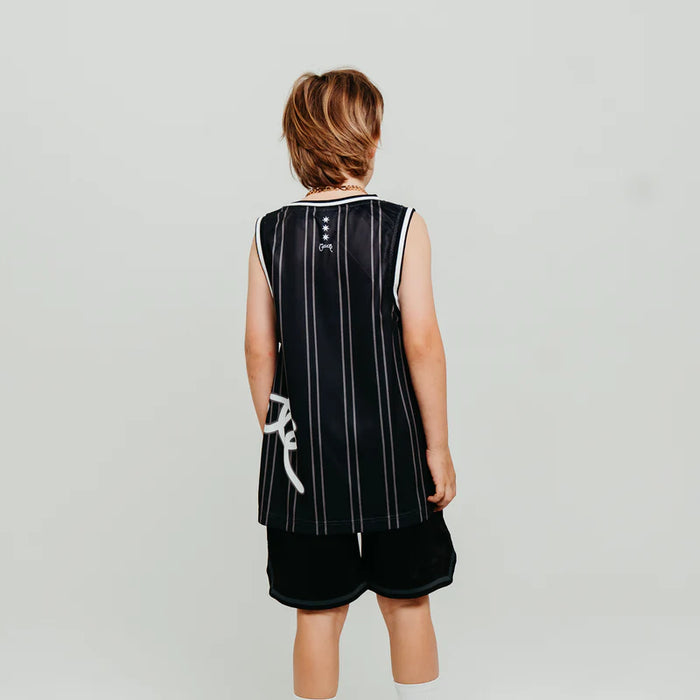 CRATE - SIDE SCRIPT BASKETBALL SINGLET BLK/WHT