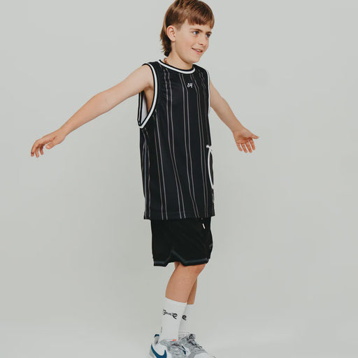 CRATE - SIDE SCRIPT BASKETBALL SINGLET BLK/WHT