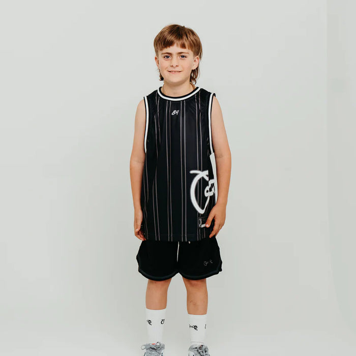 CRATE - SIDE SCRIPT BASKETBALL SINGLET BLK/WHT