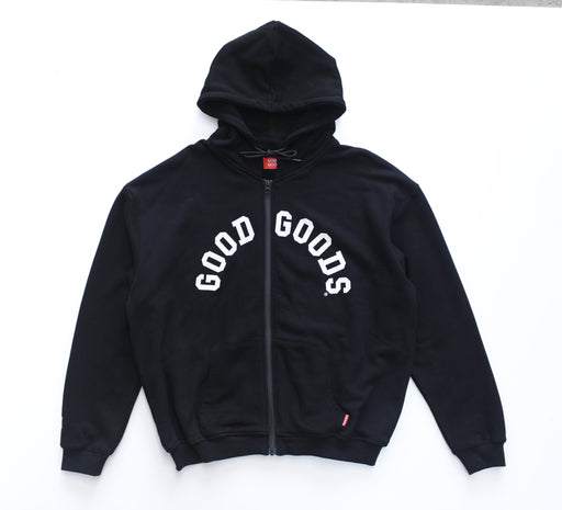 GOOD GOODS - DILLON ZIP HOOD VARSITY PRINT BLACK