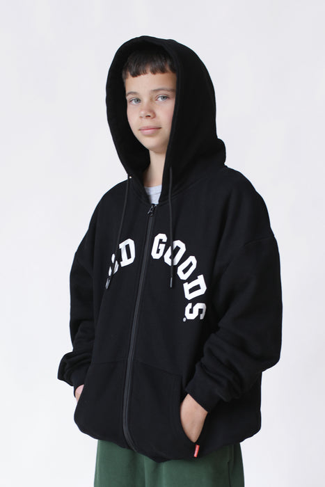 GOOD GOODS - DILLON ZIP HOOD VARSITY PRINT BLACK