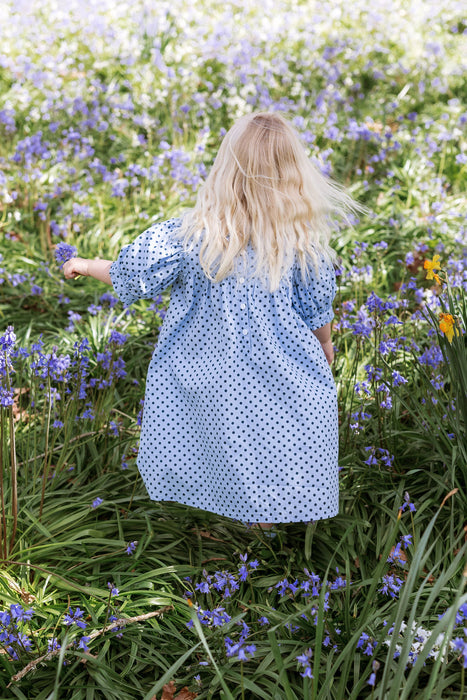 ELMA - BIRDIE DRESS PERIWINKLE DOT
