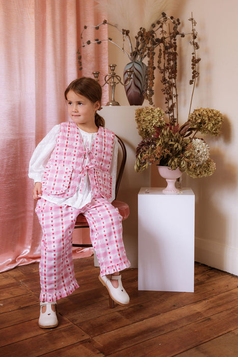 ELMA - DULCIE VEST BERRY CHECKERS