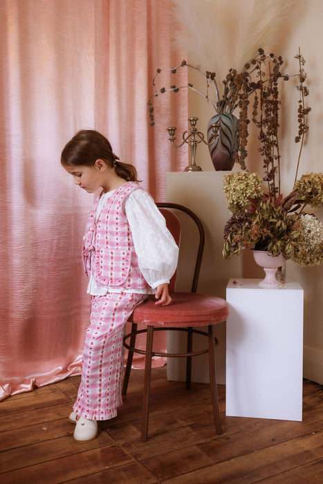 ELMA - DULCIE VEST BERRY CHECKERS