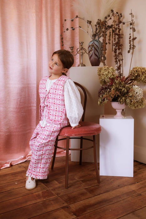 ELMA - DULCIE VEST BERRY CHECKERS