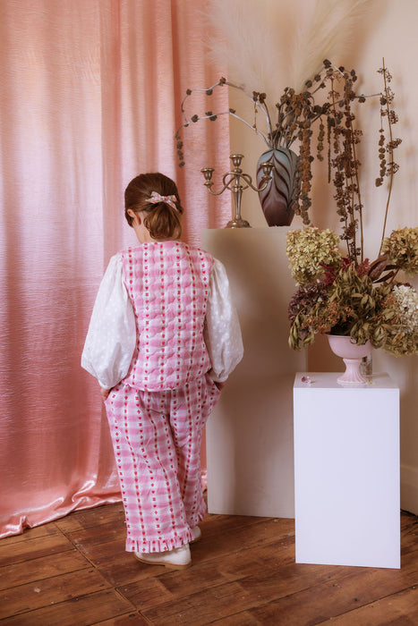 ELMA - DULCIE VEST BERRY CHECKERS