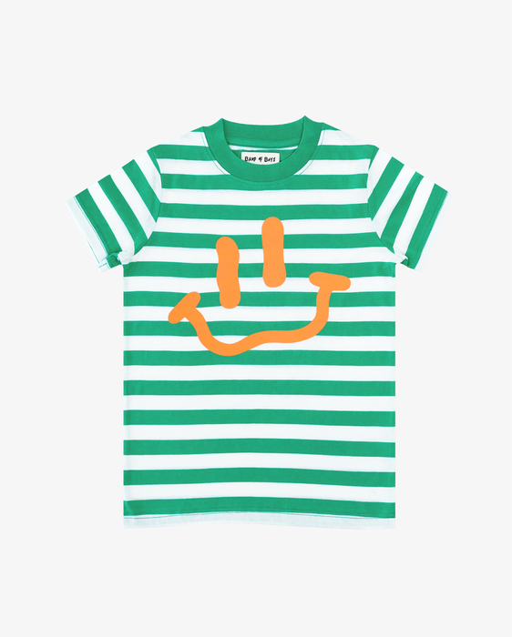 BAND OF BOYS - GREEN STRIPED SMILE TEE