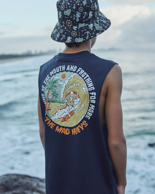 THE MAD HUEYS - FROTHING FOR MORE MUSCLE TANK NAVY