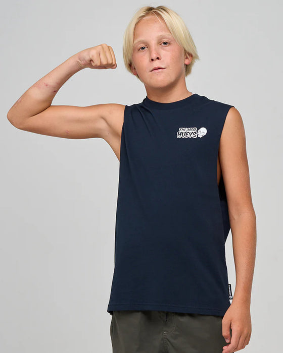 THE MAD HUEYS - FROTHING FOR MORE MUSCLE TANK NAVY