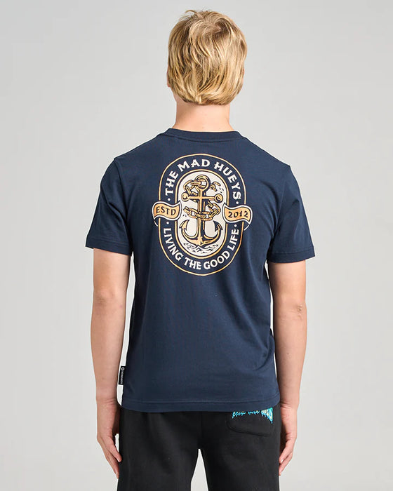 THE MAD HUEYS - LIVING ANCHOR TEE NAVY