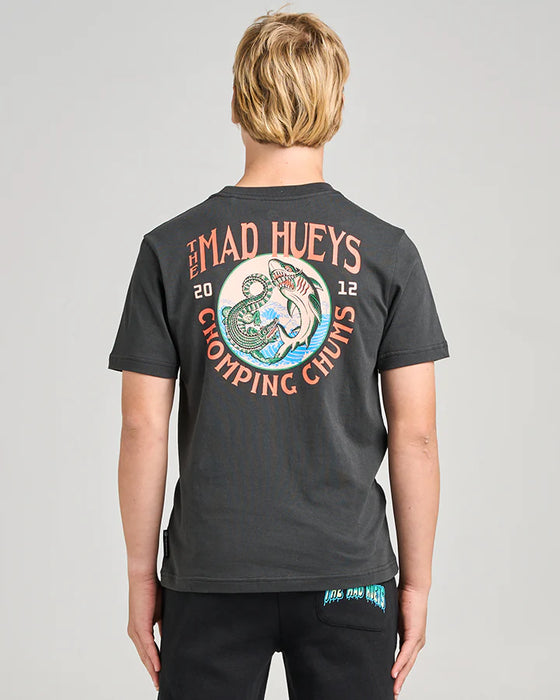 THE MAD HUEYS - CHOMPING CHUMS TEE VINTAGE BLACK