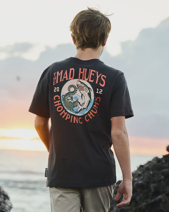 THE MAD HUEYS - CHOMPING CHUMS TEE VINTAGE BLACK